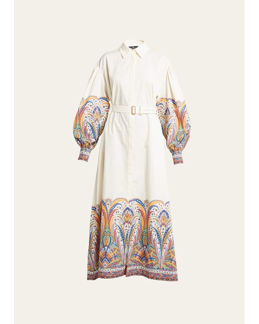 Etro Paisley-Print Belted Maxi Dress