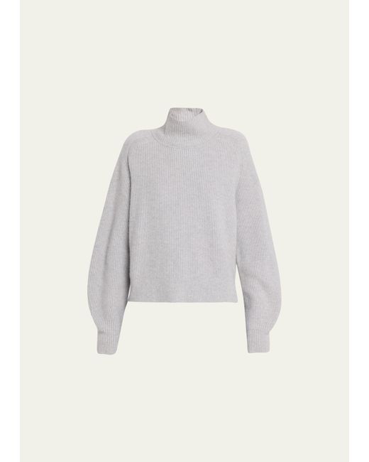 Guest in Residence Cashmere Rib Cropped Turtleneck Sweater