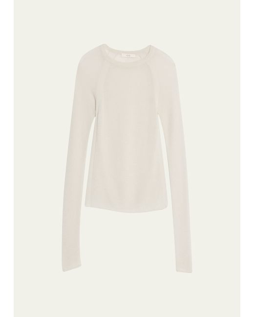 Co Raglan-Sleeve Sheer Cashmere Sweater