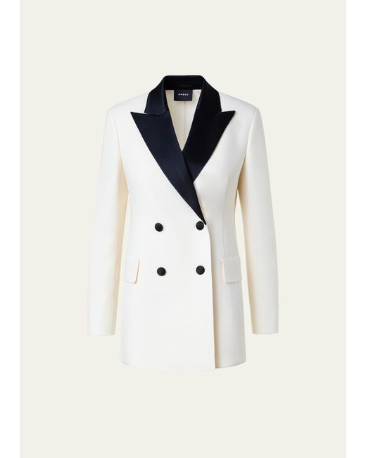 Akris Double-Face Wool Tuxedo Jacket with Contrast Satin Lapel