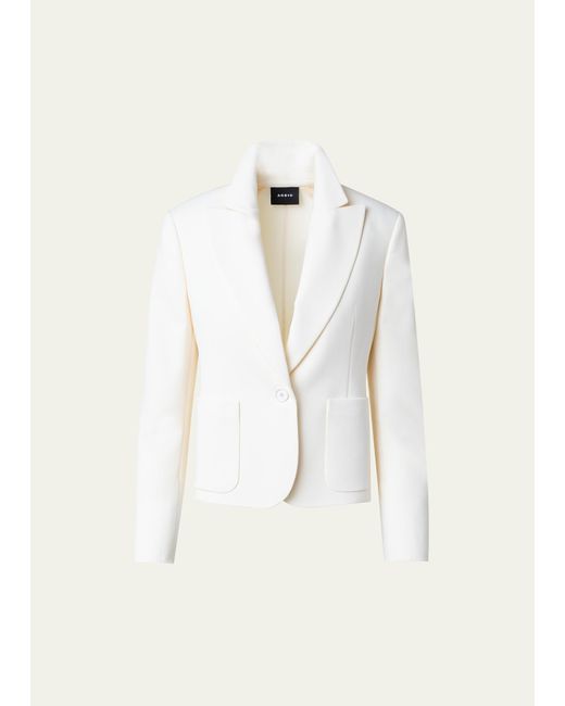 Akris Single-Breasted Wool Double-Face Stretch Tailored Jacket