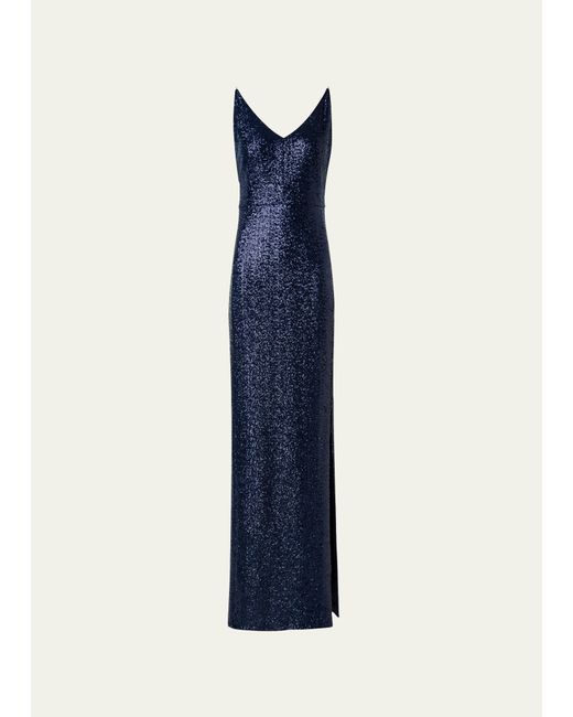 Akris Sequin-Embellished Jersey Column Gown