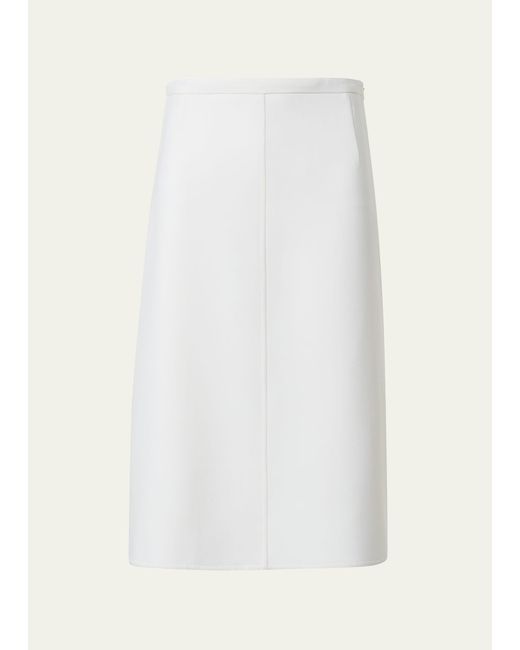Akris Wool Double Face Stretch A-Line Skirt