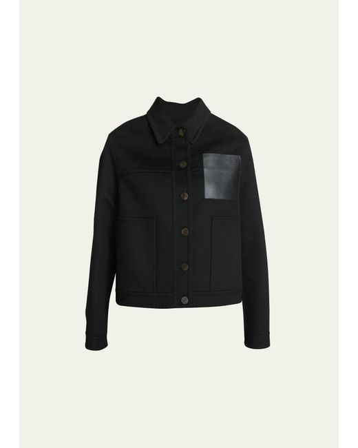 Loewe Cashmere Blend Workwear Jacket with Anagram Pocket