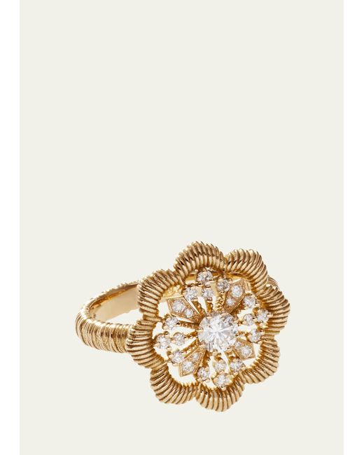Oscar Massin Lace Flower 18K Recycled and Lab Grown Diamond Large Ring