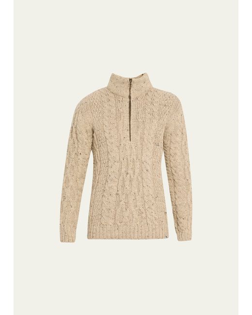 Peregrine Clothing Lewis Quarter-Zip Cable Sweater