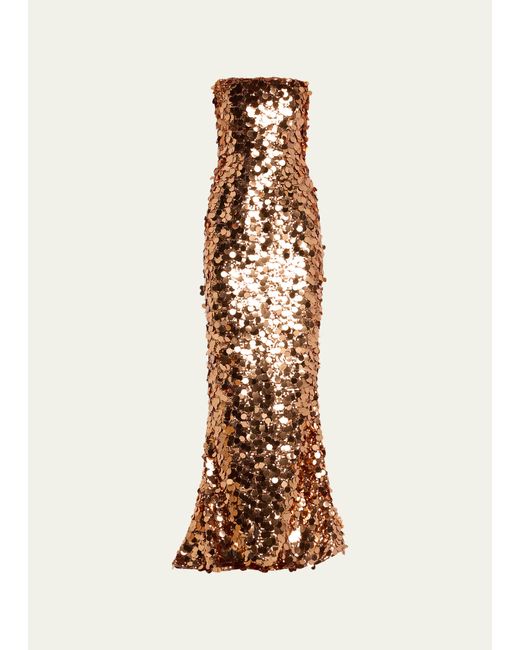 Bronx and Banco Farah Strapless Sequin Column Gown
