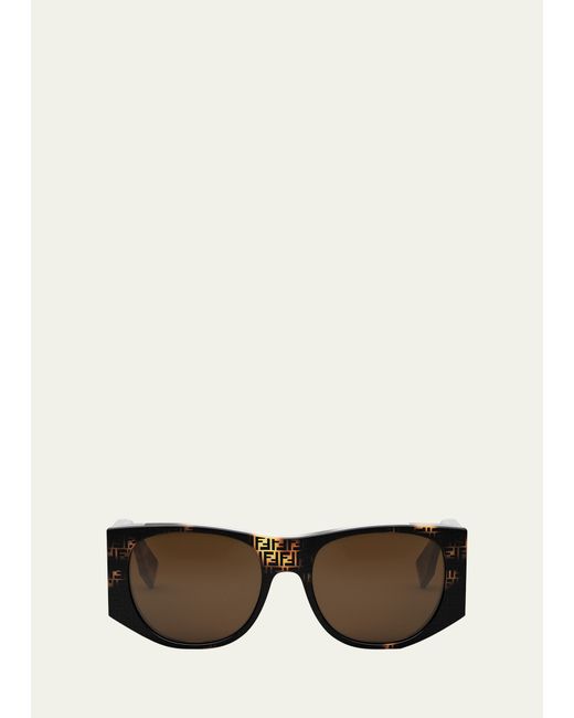 Fendi Baguette Logo Acetate Oval Sunglasses