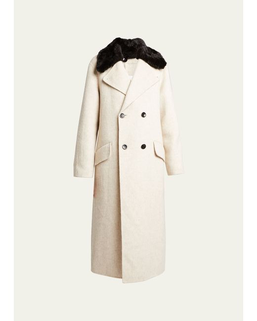 Proenza Schouler White Label Emma Fuzzy Collared Coat