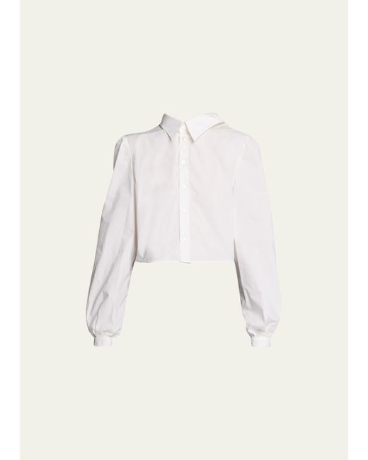 Mm6 Maison Margiela Long-Sleeve Split Cropped Shirt