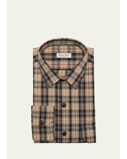 Salvatore Piccolo Plaid Flannel Casual Button-Down Shirt