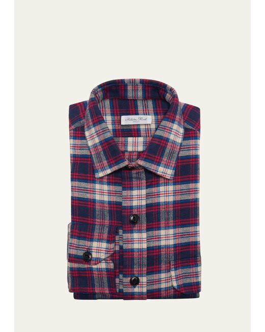 Salvatore Piccolo Plaid Flannel Casual Button-Down Shirt
