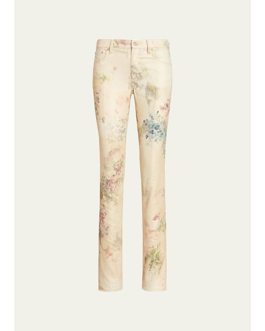 Ralph Lauren Collection 160 Faded Print Slim-Leg Jeans