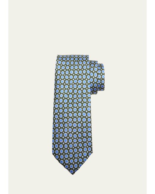 Charvet Circle-Print Silk Tie