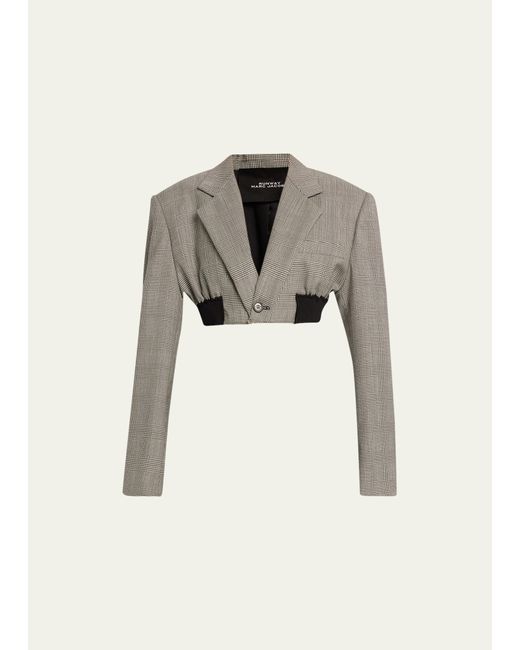 Marc Jacobs Runway Prince Of Wales Wool Cropped Blazer Jacket