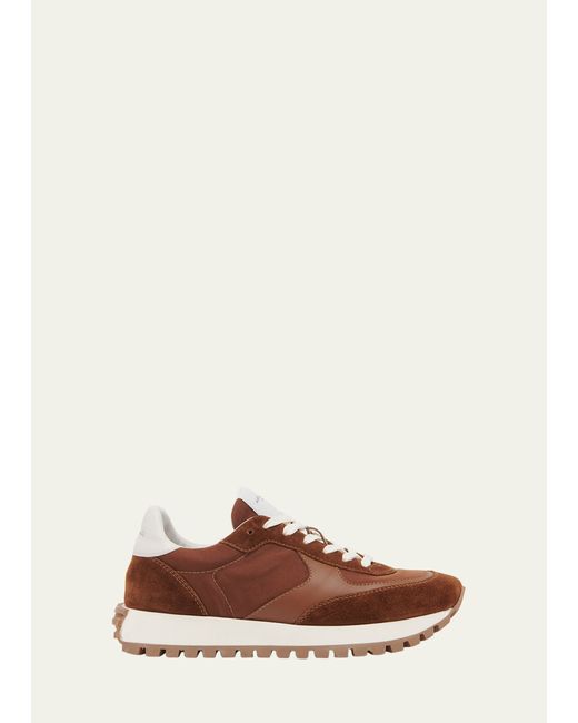 Gianvito Rossi Mixed Leather Retro Runner Sneakers