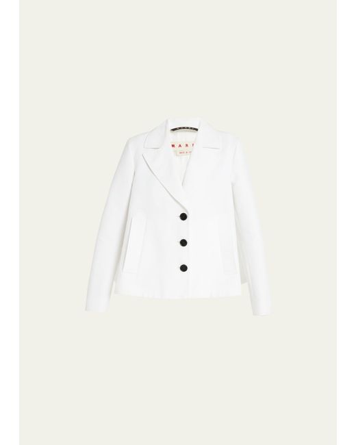 Marni Short Trench Coat with Inverted Pleat