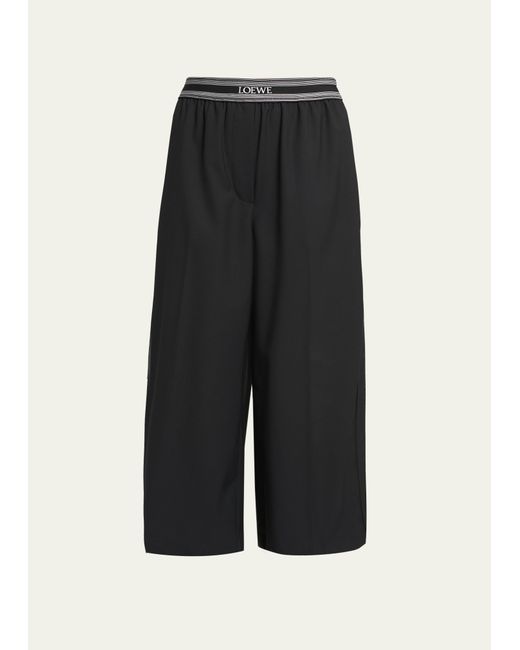 Loewe Logo Banded Cropped Trousers