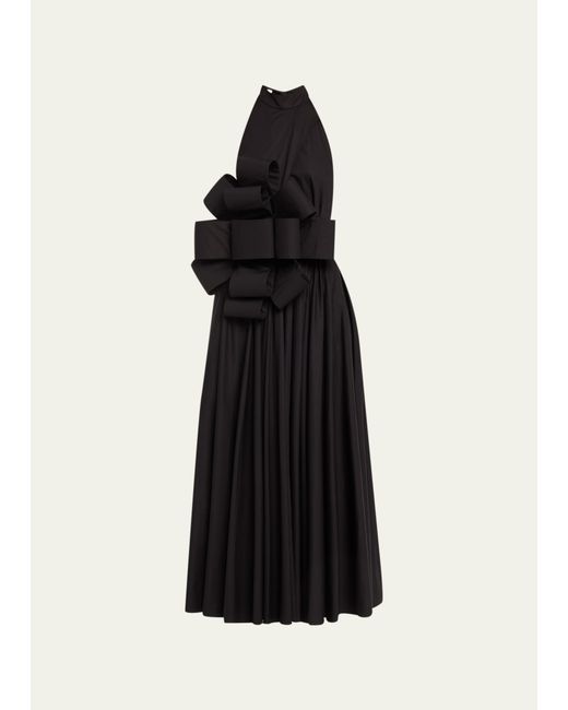 Christopher John Rogers Halter Pleated Dress with Car Bow