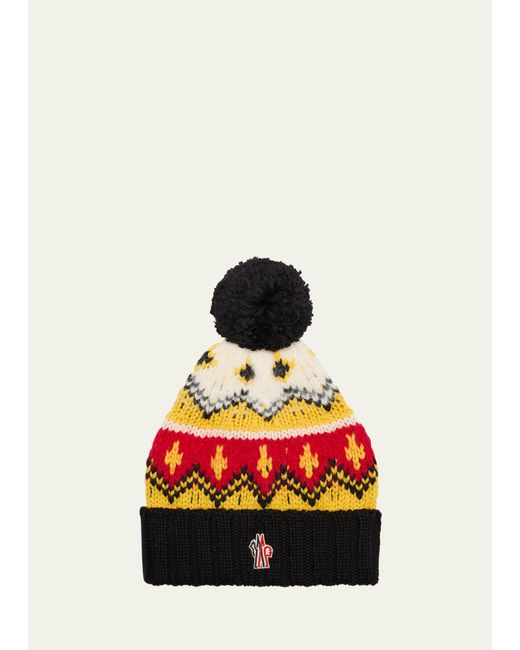 Moncler Wool Knit Beanie with Pom