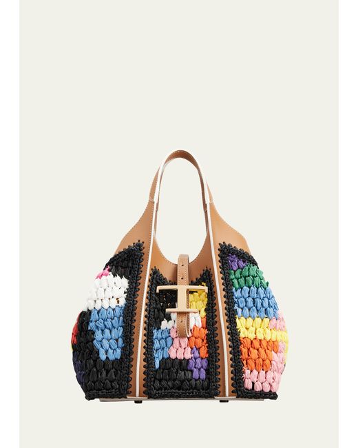 Tod's Mini Rainbow Crochet Shopping Tote Bag