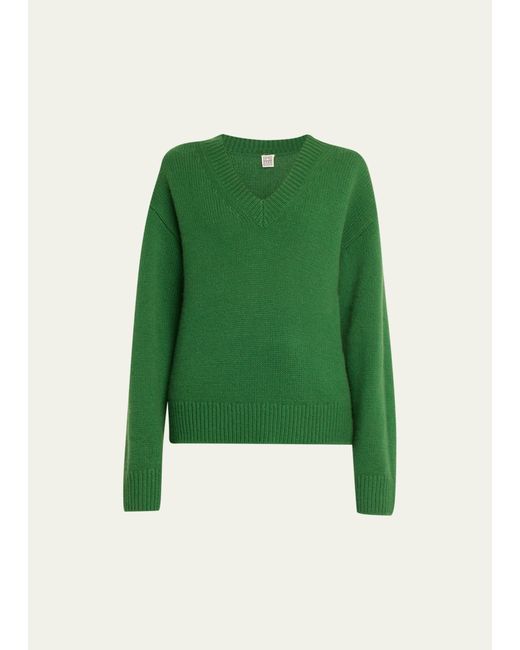 Totême V-Neck Wool Cashmere Sweater