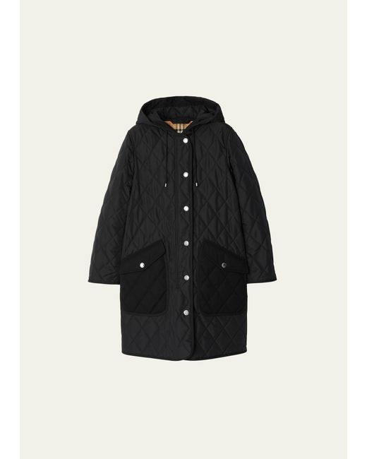 Burberry Roxby Quilted Top Coat with Hood