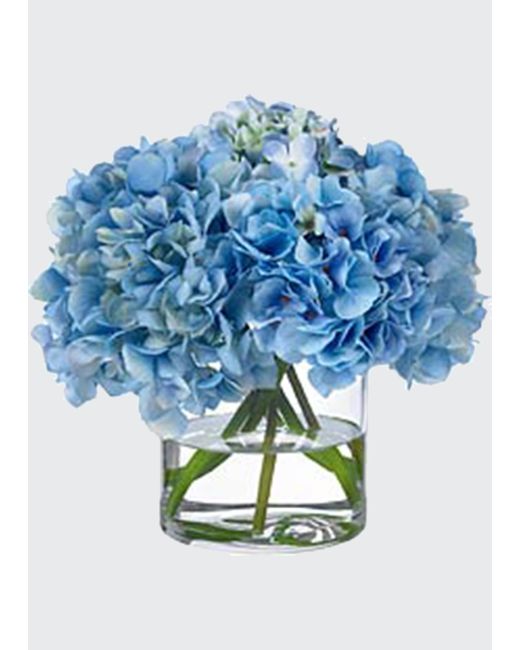 Diane James Blue Hydrangea Faux Glass Vase 11