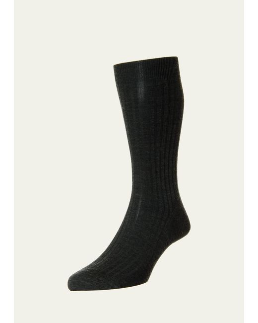 Pantherella Solid Wool Half-Calf Socks