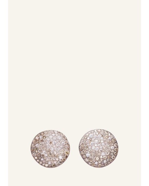 Pomellato Sabbia Rose 18K Gold Stud Earrings with Brown Diamonds