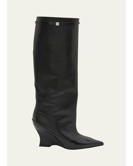 Givenchy Raven Leather Wedge Tall Boots