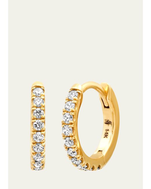 Andrea Fohrman 14k Yellow Gold Diamond Pave Huggie Earrings