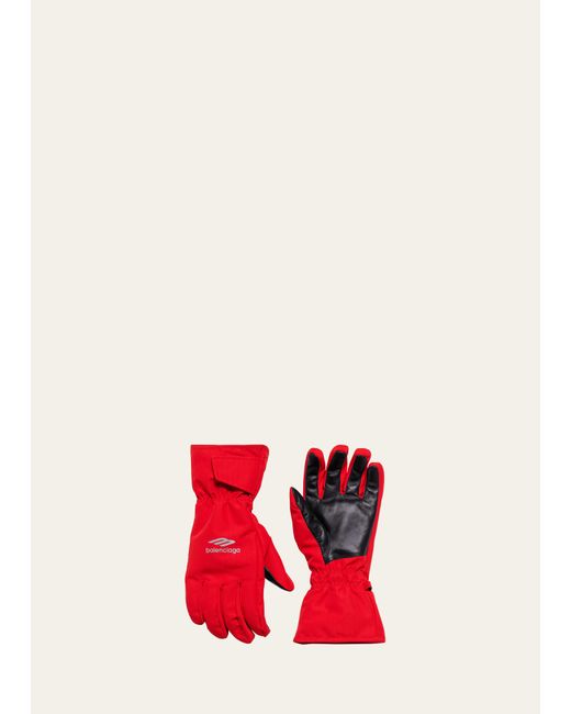 Balenciaga 3B Sports Icon Nylon and Leather Ski Gloves