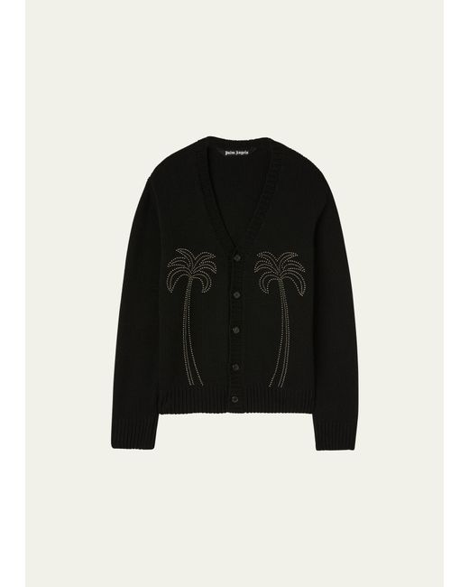 Palm Angels Studded Palm Outline Cardigan