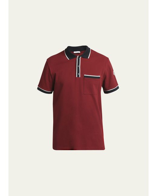 Moncler Contrast-Trim Polo Shirt