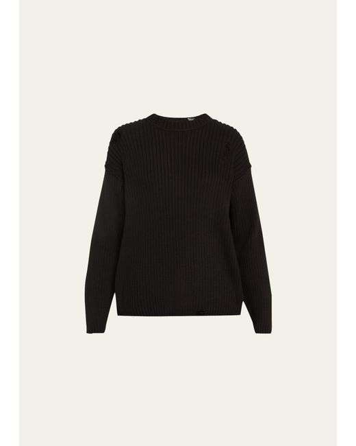 Nsf Freddy Ripped Cotton Knit Crew Sweater