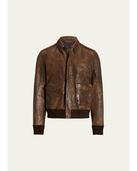 Ralph Lauren Ridley Leather Bomber Jacket