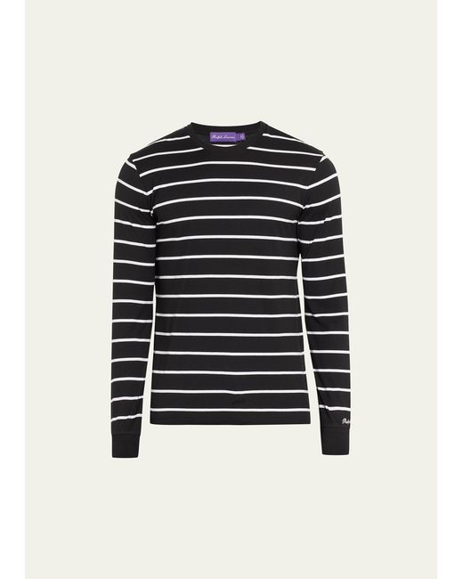 Ralph Lauren Purple Label Striped Lisle Jersey T-Shirt