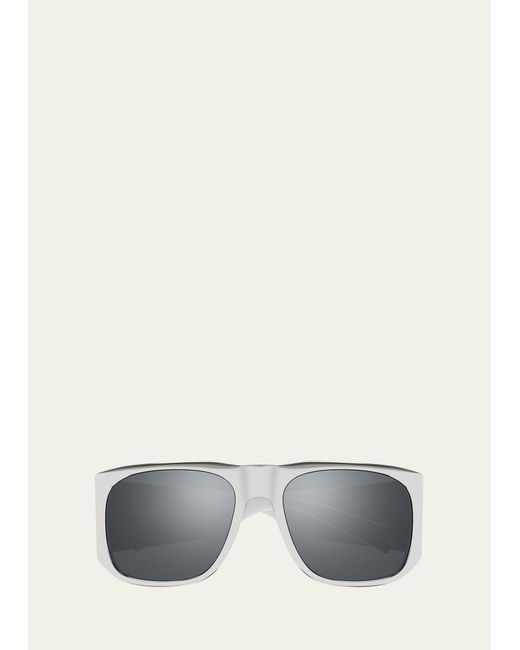 Saint Laurent SL 636 Thick Metal Rectangle Sunglasses