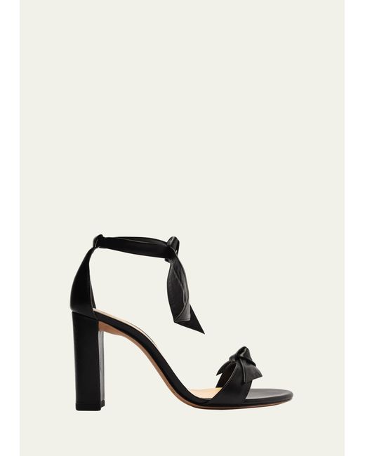 Alexandre Birman Clarita Leather Bow Ankle-Strap Sandals