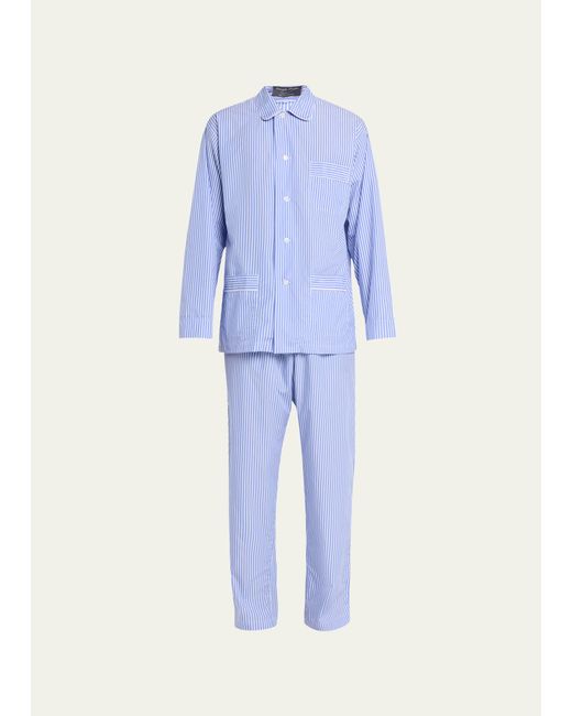 Emanuele Maffeis Oscar Cotton Stripe Long Pajama Set