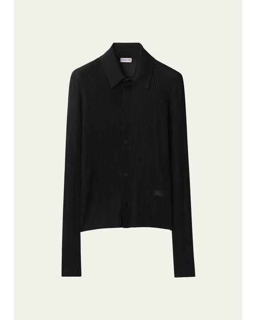 Burberry Collared Ribbed EKD Top