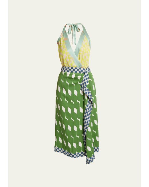 Dries Van Noten Dole Printed Silk Midi Dress