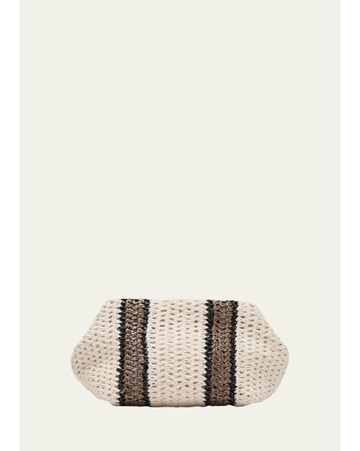 Brunello Cucinelli Striped Crochet Clutch Bag