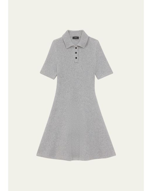 Theory Felted Wool and Cashmere Mini Polo Dress