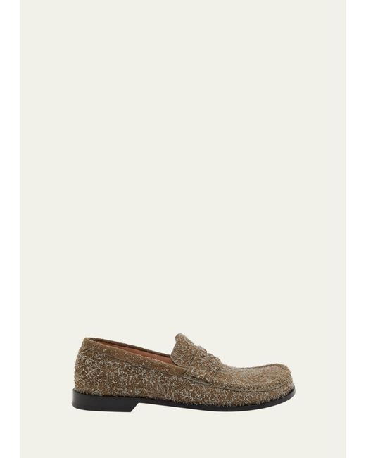 Loewe Campo Brushed Suede Penny Loafers