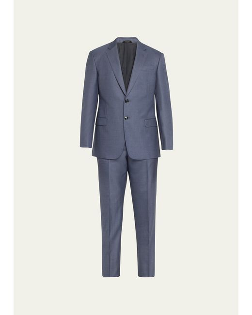 Giorgio Armani Textured Wool-Silk Solid Suit