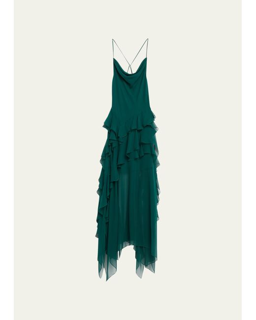 Jason Wu Collection Chiffon Cowl-Neck Gown with Ruffle Details