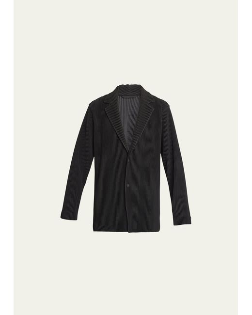 Homme Pliss Issey Miyake Pleated Single-Button Sports Jacket