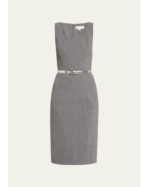 Michael Kors Collection Belted Wool Sheath Dress
